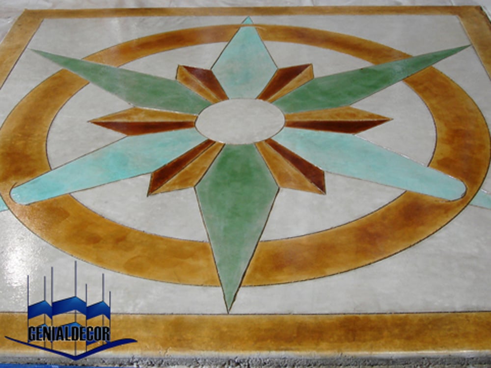 Diseño de estrella para piso oxidado.